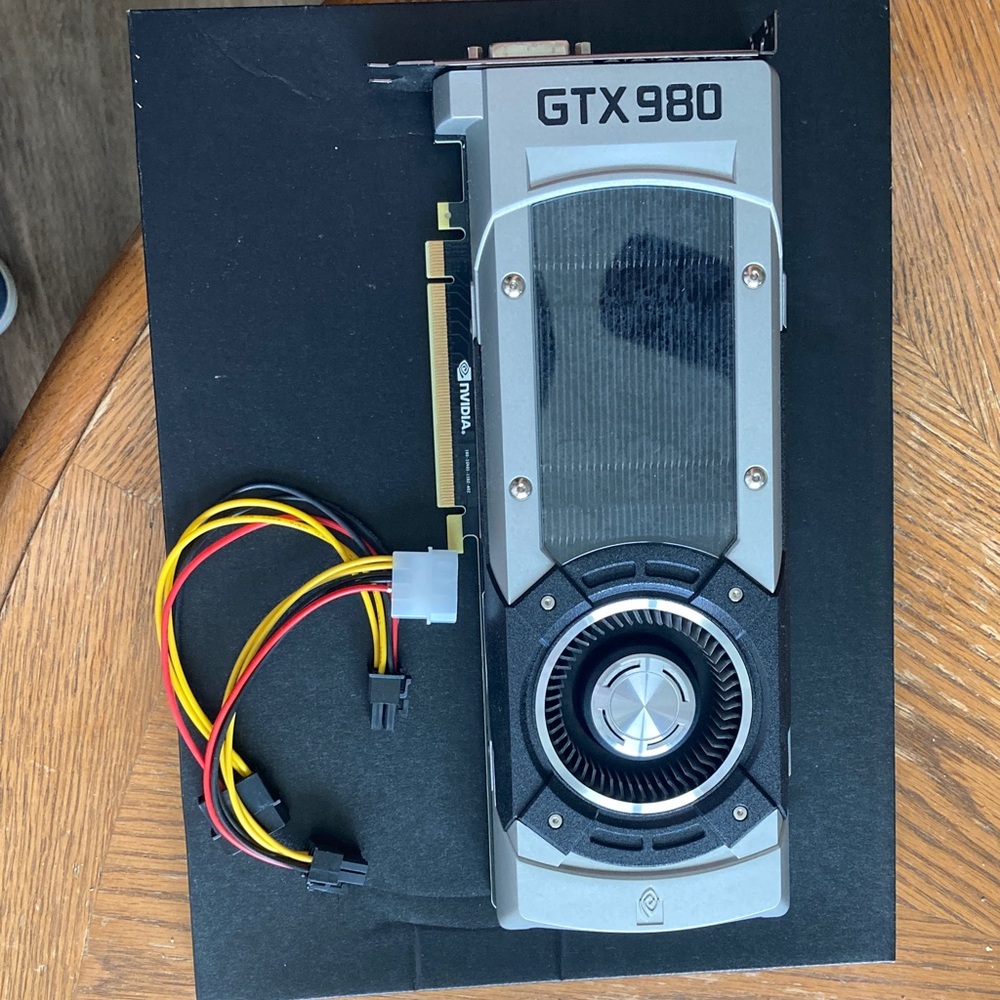 NVIDIA GTX 980 Graphics Card - Silver, Black, and Yellow